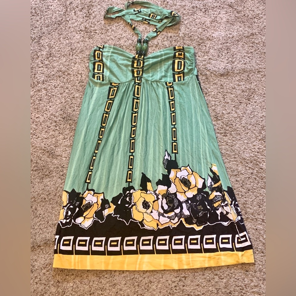VENUS Green Floral Strapless Mini Dress - Picture 4 of 5